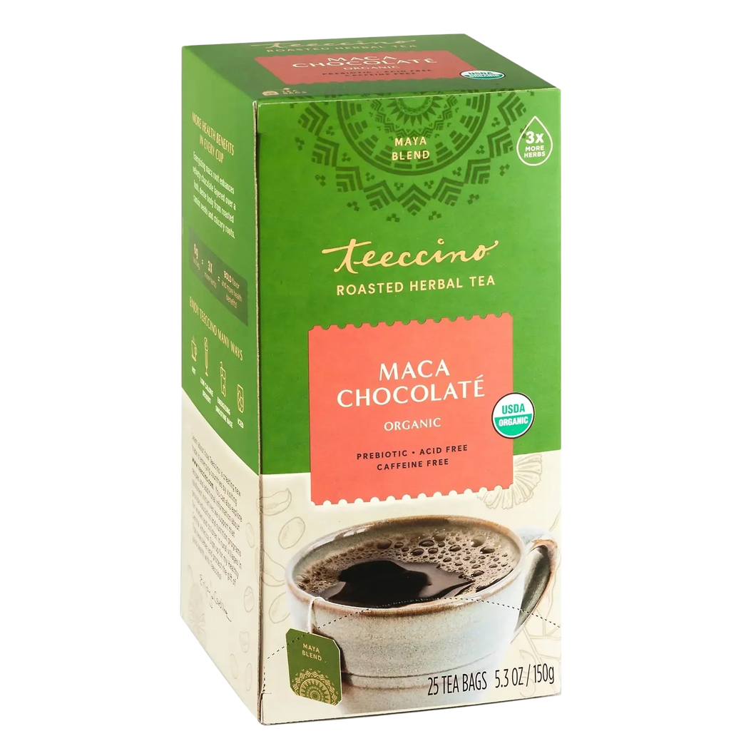 Maca Chocolate Herbal Tea - 25 Tea Bag Box – Teeccino New Zealand Ltd
