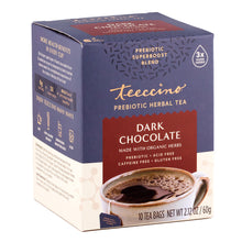 Load image into Gallery viewer, Dark Chocolate Prebiotic SuperBoost Herbal Tea 10TB