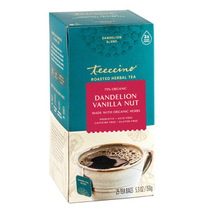 Teeccino Herbal Coffee Dandelion Vanilla Nut 25 Tee Bags