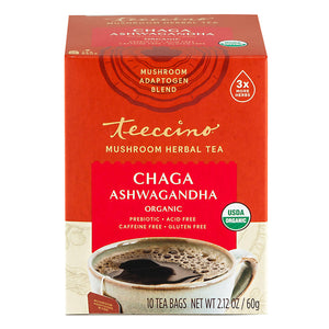 CHAGA ASHWAGANDHA MUSHROOM ADAPTOGEN TEA | 10 TEA BAGS